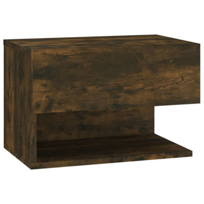 B&Q -  Durable Wall-Mounted Bedside Cabinet Smoked Oak