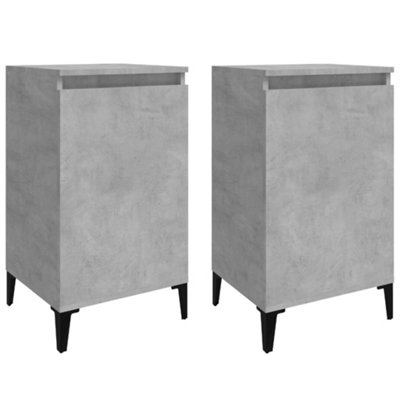 B&Q -  Modern Bedside Cabinets 2 Pcs Concrete Grey 40X35X70 Cm Engineered Wood