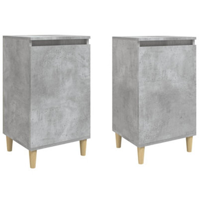 B&Q -  Classic Bedside Cabinets 2 Pcs Concrete Grey 40X35X70 Cm Engineered Wood