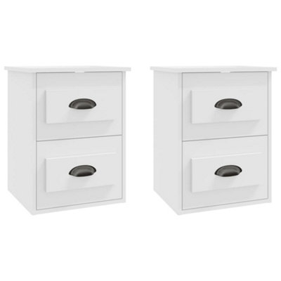 Berkfield Elegant Wall-Mounted Bedside Cabinets 2 Pcs White 41.5X36X53Cm from B&Q