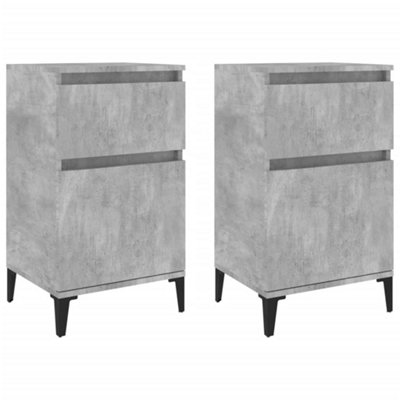 B&Q -  Elegant Bedside Cabinets 2 Pcs Concrete Grey 40X35X70 Cm