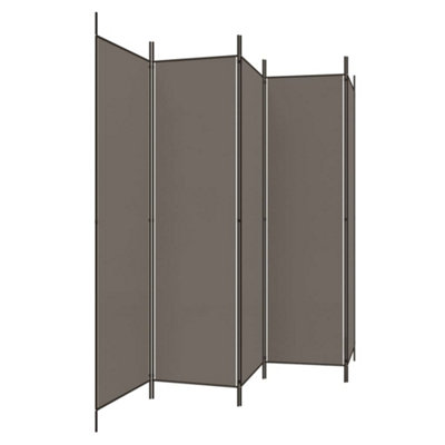 Berkfield Durable 5-Panel Room Divider Anthracite 250X200 Cm Fabric from B&Q