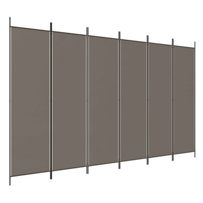 Berkfield Durable 6-Panel Room Divider Anthracite 300X220 Cm Fabric from B&Q