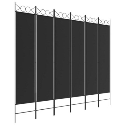 Berkfield Durable 6-Panel Room Divider Black 240X200 Cm Fabric from B&Q