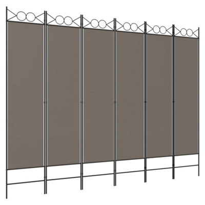 Berkfield Durable 6-Panel Room Divider Anthracite 240X200 Cm Fabric from B&Q