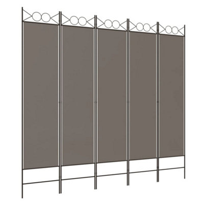Berkfield Durable 5-Panel Room Divider Anthracite 200X200 Cm Fabric from B&Q
