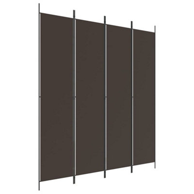 Berkfield Durable 4-Panel Room Divider Brown 200X220 Cm Fabric from B&Q