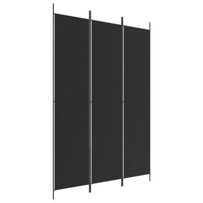 Berkfield Durable 3-Panel Room Divider Black 150X220 Cm Fabric from B&Q