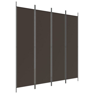 Berkfield Durable 4-Panel Room Divider Brown 200X200 Cm Fabric from B&Q