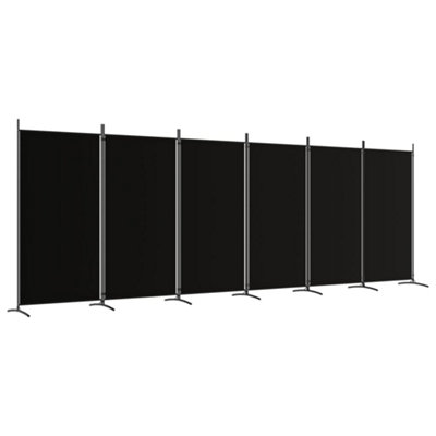 Berkfield Durable 6-Panel Room Divider Black 520X180 Cm Fabric from B&Q