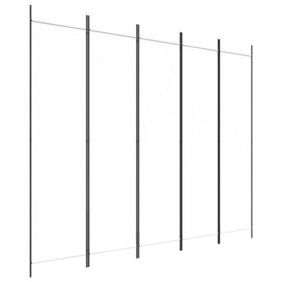 Berkfield Durable 5-Panel Room Divider White 250X200 Cm Fabric from B&Q