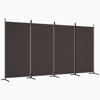 Berkfield Durable 4-Panel Room Divider Brown 346X180 Cm Fabric from B&Q