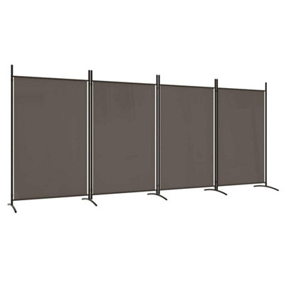 Berkfield Durable 4-Panel Room Divider Anthracite 346X180 Cm Fabric from B&Q