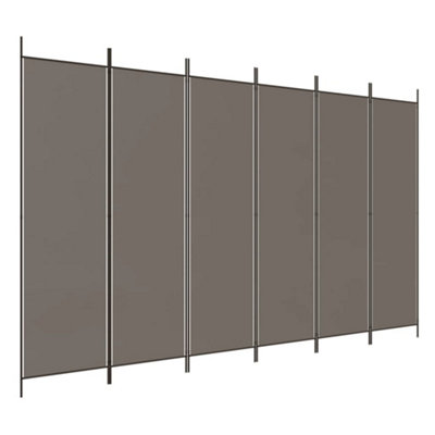 Berkfield Durable 6-Panel Room Divider Anthracite 300X200 Cm Fabric from B&Q