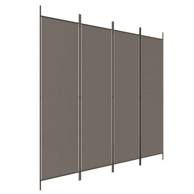 Berkfield Durable 4-Panel Room Divider Anthracite 200X220 Cm Fabric from B&Q