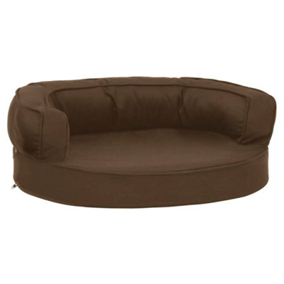 Berkfield Luxury Ergonomic Dog Bed Mattress 60X42 Cm Linen Look Brown from B&Q