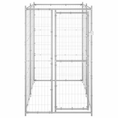 Berkfield Durable Outdoor Dog Kennel Galvanised Steel 110X220X180 Cm from B&Q