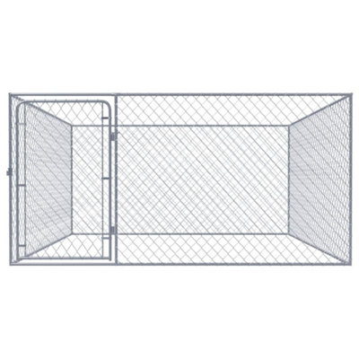 Berkfield Durable Outdoor Dog Kennel Galvanised Steel 2X2X1 M from B&Q