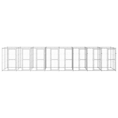 Berkfield Durable Outdoor Dog Kennel Galvanised Steel 19.36 M2
