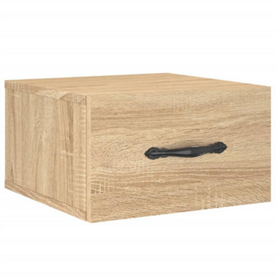 B&Q -  Durable Wall-Mounted Bedside Cabinet Sonoma Oak 35X35X20 Cm