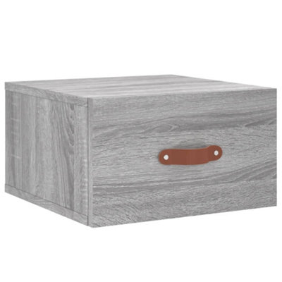 B&Q -  Durable Wall-Mounted Bedside Cabinet Grey Sonoma 35X35X20 Cm