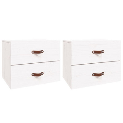 B&Q -  Elegant Wall-Mounted Bedside Cabinets 2 Pcs White 50X36X40 Cm