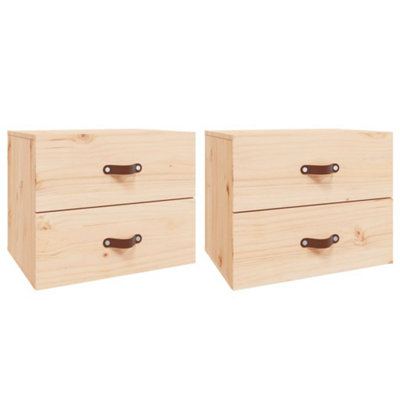 B&Q -  Elegant Wall-Mounted Bedside Cabinets 2 Pcs 50X36X40 Cm