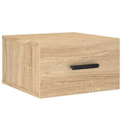 B&Q -  Durable Wall-Mounted Bedside Cabinet Sonoma Oak 35X35X20 Cm
