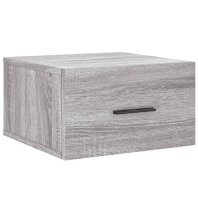 B&Q -  Durable Wall-Mounted Bedside Cabinet Grey Sonoma 35X35X20 Cm
