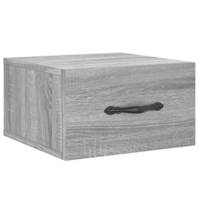 B&Q -  Durable Wall-Mounted Bedside Cabinet Grey Sonoma 35X35X20 Cm