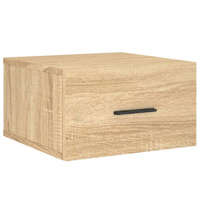 B&Q -  Durable Wall-Mounted Bedside Cabinet Sonoma Oak 35X35X20 Cm