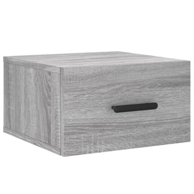 B&Q -  Durable Wall-Mounted Bedside Cabinet Grey Sonoma 35X35X20 Cm