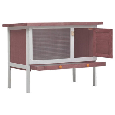Berkfield Strong Outdoor Rabbit Hutch 1 Layer Brown Wood
