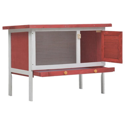 Berkfield Strong Outdoor Rabbit Hutch 1 Layer Red Wood