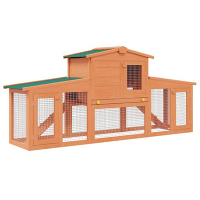Berkfield Strong Large Rabbit Hutch Small Animal House Pet Cage With Roofs Wood