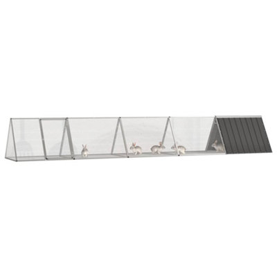 B&Q -  Durable Rabbit Cage Anthracite 504.5X80.5X71 Cm Galvanised Steel