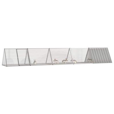 B&Q -  Durable Rabbit Cage Grey 504.5X80.5X71 Cm Galvanised Steel