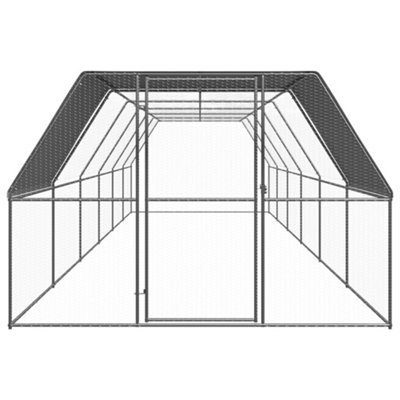 B&Q -  Practical Outdoor Chicken Cage 3X12X2 M Galvanised Steel