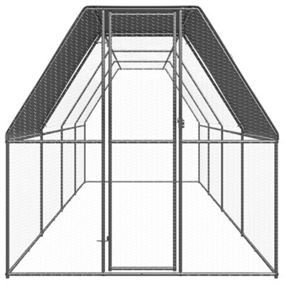 B&Q -  Practical Outdoor Chicken Cage 2X8X2 M Galvanised Steel