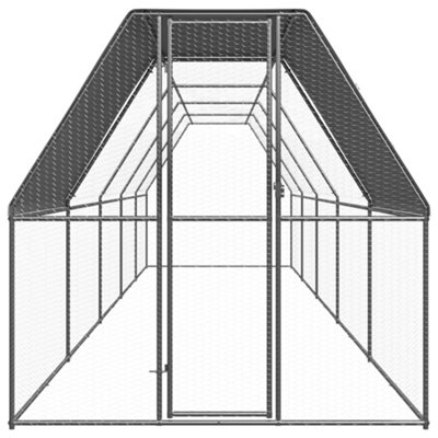 B&Q -  Practical Outdoor Chicken Cage 2X10X2 M Galvanised Steel