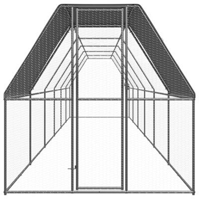 B&Q -  Practical Outdoor Chicken Cage 2X12X2 M Galvanised Steel
