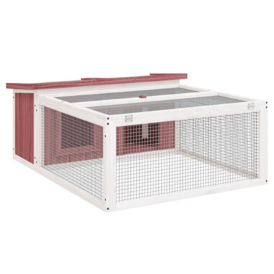 Berkfield Rustic Rabbit Hutch Mocha 117.5X97X47.5 Cm Solid Wood Pine