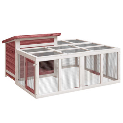 Berkfield Rustic Rabbit Hutch Mocha 144X123X67.5 Cm Solid Wood Pine