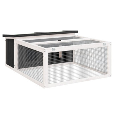 Berkfield Rustic Rabbit Hutch Grey 117.5X97X47.5 Cm Solid Wood Pine