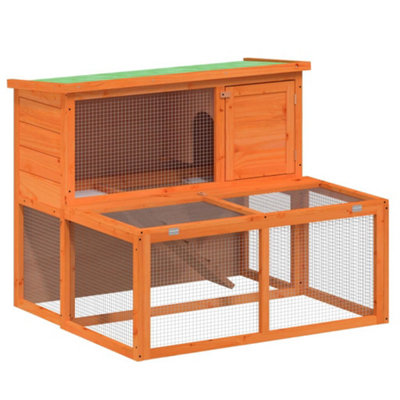 Berkfield Rustic Rabbit Hutch Brown 102X90X84.5 Cm Solid Wood Pine