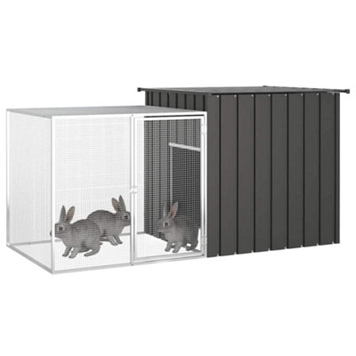 B&Q -  Durable Rabbit Cage Anthracite 200X91X100 Cm Galvanised Steel