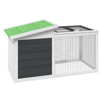 B&Q -  Rustic Rabbit Hutch Grey 100.5X54X55 Cm Solid Wood Pine