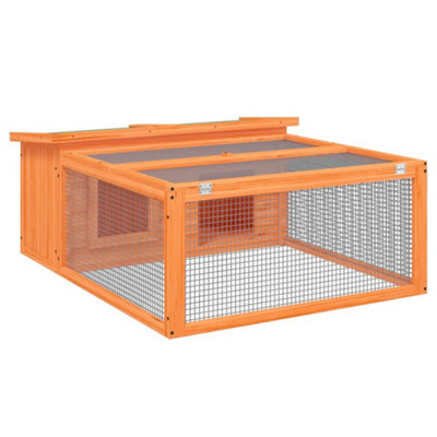 Berkfield Rustic Rabbit Hutch Brown 117.5X97X47.5 Cm Solid Wood Pine