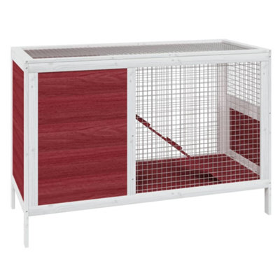 Berkfield Rustic Rabbit Hutch Mocha 103X44X69.5 Cm Solid Wood Pine
