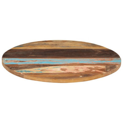 Berkfield Rustic Round Table Top 80 Cm 25-27 mm Solid Reclaimed Wood from B&Q